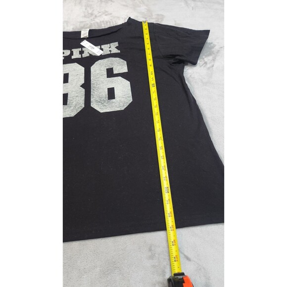 Victoria's Secret L Black 86 Campus Cotton Off The Shoulder Tee NWT - Picture 6 of 8